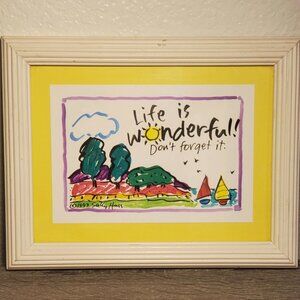 Sally Huss Original Harbor Scene Framed 1993 -    LIFE I